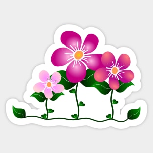 pink flowers  on a flower meadow Sticker